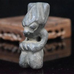 Sculptures Hongshan Culture Antique Black Iron Meteorite Amulet Sun God Pendant Carved Statue Collection Decoration
