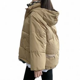 women Hooded Cott Padded Jacket Trendy 2023 Autumn Winter Warm Thick Short Coat Female Loose Parkas Korean Outfits Overcoat i5LX#