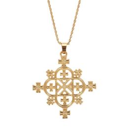 Pendant Necklaces Ethiopian Trendy Cross Pendants Necklace Women Gold Colour Eritrea Habesha JewelryPendant293B