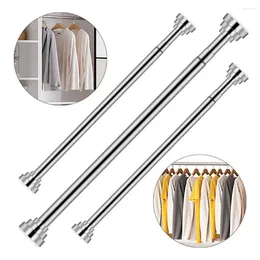 Shower Curtains Bar Rack Hanger Rod Shelf Curtain Rail Pole Extendable Sticks Stainless Steel Poles Clothes Hanging