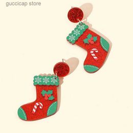 Charm Christmas stocking Earring for Women New Arrival Personality Dangle Earrings Holiday Style Jewellery Festival Gift Y240328