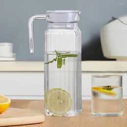 Water Bottles Transparent Glass Jug Set Of 2 Jugs With Spill-free Spout Design Food Grade Pitcher For Fridge Milk