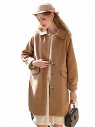 i BELIEVE YOU Camel Maillard Woollen Coat For Women Winter Lg 2023 New Warm Vintage Quality Fi Outerwear Lady 2234185449 O3er#