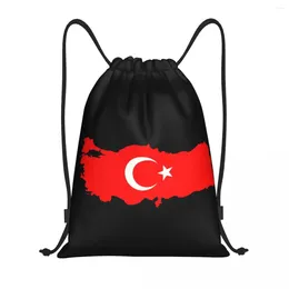 Shopping Bags Turkey Flag Map Drawstring Backpack Women Men Gym Sport Sackpack Portable Turkish Moon And Star Training Bag Sack