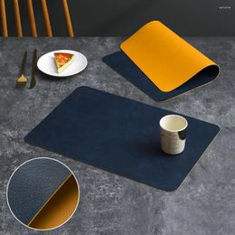 Table Mats Multifunctional Desk Mat Waterproof Faux Leather Placemats Non-slip Heat Insulation Dining Protection Pads For Decoration