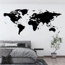 Stickers Large World Map Wall Sticker Travel Agency Hotel Office School Study Living Room Home Decor Vinyl Wall Decal Mural Unique Gift