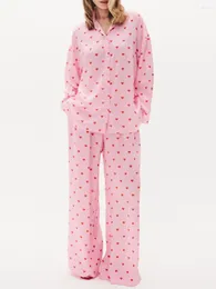 Home Clothing CHQCDarlys Women S Casual Pajama Set 2 Piece Lounge Outfits Y2K Long Sleeve Shirts Tops And Pants Sleepwear Loungewear