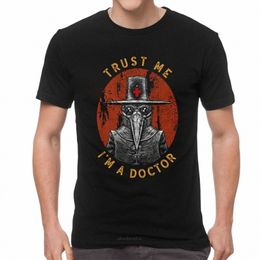 Humour Trust Me I'm A Doctor T Shirt Men Cott Funny Harajuku T-shirt Short Sleeves Halen Plague Doctor Tees Streetwear Tops B8Sh#