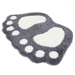 Bath Mats Foot Print Non-Slip Bathroom Carpet Mat Toilet Rug Pad Carpets Microfiber Mini