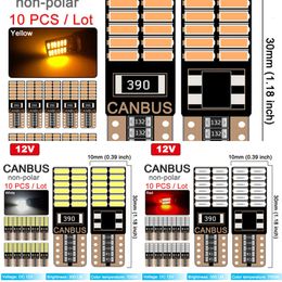 Upgrade 10 PCS T10 W5w LED 194 LED Bulb Canbus 12V 4014 24Smd 7000K White Car Signal Light Interior Dome Reading Tunk Licence Plate Lamp