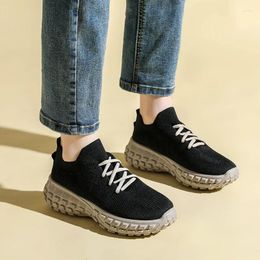 Casual Shoes 2024 Autumn Adult Couples Sport Vintage Durian Sole High Top Breathable Unisex Low Knitted