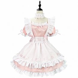 sweet Cute Pink Lolita Dr Japanese Anime Cosplay Maid Outfit Dr Cute Halen Makeup Cosplay Costume for Girls Women c36b#