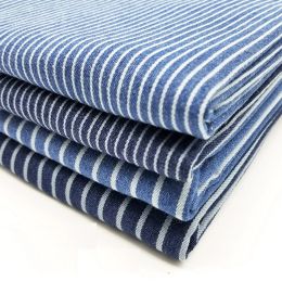 Fabric Striped Cotton Jeans Fabric After Washed Denim Handcrafts Clothing Sewing Materials Pant Dress Doll Toy Telas 50X150cm