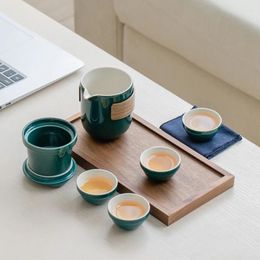 Teaware Sets Travel Tea Set A Pot Of Four Cups Quik Cup Outdoor Carrying Bag Office Business Gifts Simple Gift Ceramic