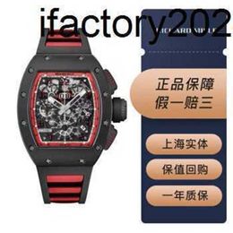 RichasMiers Watch Ys Top Clone Factory Watch Carbon Fibre Automatic Ceramic Clone Watch RM011-FM 88 and red date mens with 16S7SR