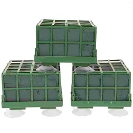 Decorative Flowers 3Pcs Square Floral Cage For Wedding Flower Holder With And Suction Cup Bowl Table Centrepiece