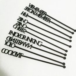 Gravestones 50pcs Personalised Swizzle Sticks Tail Name Drink Stirrers Sticks Table Place Name Card Wedding Gift Baby Shower Party Decor