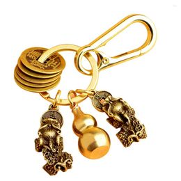 Gift Wrap 1 Set Of Decorative Brass Pendant Hanging Vintage Craft Key Chain Decor (Golden)