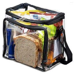 Storage Bags Cross-body Lunch Bag Capacity Portable With Transparent Design Strong Stitching Adjustable Strap For School Commute