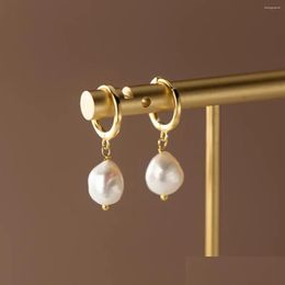 Dangle Chandelier Earrings Genuine 925 Sterling Sier Retro French Pearl Series Irregar Baroque Pearls Short Drop Fine Jewellery For Wome Otvhy