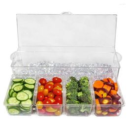 Storage Bottles Food Container With Removable Compartments Outdoor Picnic Ice Clip Spoon 4 For Freshness