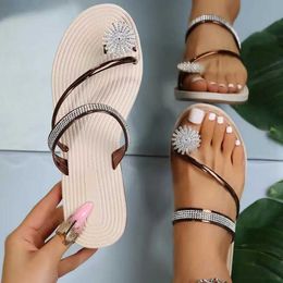 Slippers Sandals Womens Summer New Fashion Beach Water Diamond Smooth Luxury Designer Shoes H240328RTUV
