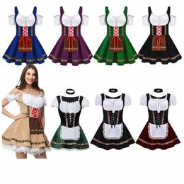 male Woman Bavarian Oktoberfest Costume Traditial German Beer Outfit Cosplay Halen Carnival Festival Party Maid Dr E0fO#