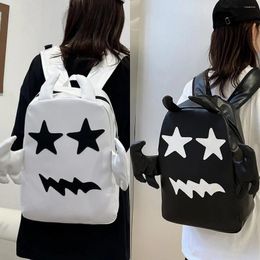 Storage Bags Cute White Demon Bat Backpack Y2K Fashion Large Capacity School Bag For Men Women Ghost Spirit Waterproof Sport Travel