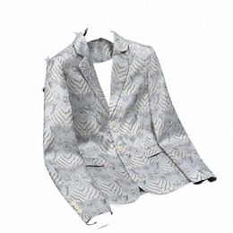2023 Luxury Retro Jacquard Suit Jacket for Men Chinese Style Casual Blazer Masculino Wedding Busin Banquet Party Dr Suit a9zV#