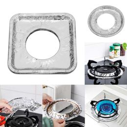 2024 10Pcs Kitchen Oil Proof Stove Burner Disposable Aluminium Foil Cleaning Pad Covers Gas Oven Gas Stove Liners Kitchen Accessories