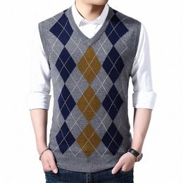new Fi Brand Sleevel Sweater Mens Pullover Vest V Neck Slim Fit Jumpers Knitting Patterns Autumn Casual Clothing Men f1Fw#