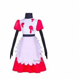 hazbin Niffty Cosplay Costume Maid Dr Sinner Dem Hote for Adult Woman Halen Carnival Christmas Role Play Prop v7xO#