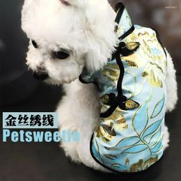 Köpek Giyim Cheongsam Giysileri Yıl Tang Kostüm Pet Puppy Elbise Sonbahar ve Kış