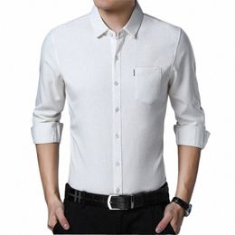 free Ship 2022 Spring And Autumn Men's New Middle-Aged And Youth Shirt Lg-Sleeved Solid Colour Busin Formal Shirt l0ZX#