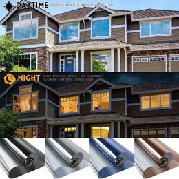 Adhesive Vinyl Insulation Window Film Anti Heat Light UV Car Glass Stickers One Way Mirror Foil Home Privacy Protection Tools 240322