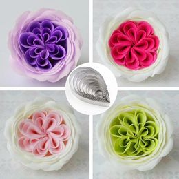 Baking Moulds 10 PCs Stainless Steel Cake Decorating Gumpaste Flowers Austin Rose Cutter Fondant Decor Kit Sugarcraft Modelling Tools