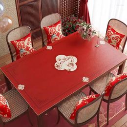 Table Cloth 1119 Chinese-style Household Waterproof Oil-proof PVC Tablecloth Embroidered