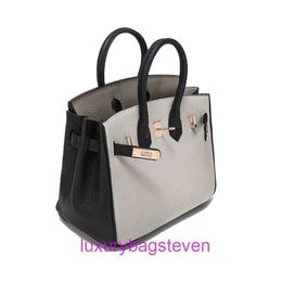 Top original wholesale Hremms Birkks tote bags online shop Bag genuine leather bag womens lychee patterned top layer cowhide handbag casual With Real Logo