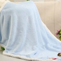 Blankets Infant Blanket Gift Box Softness Comfort Embroidery Folded Woollen Neonatal Double Deck Coral Velvet 100CM 140CM