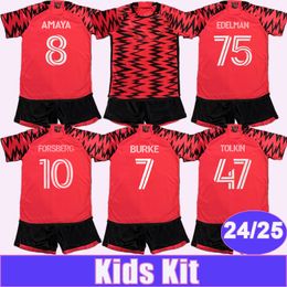 2024 25 New Yo Rk Kids Kit Soccer Jerseys FORSBERG MORGAN AMAYA BURKE CARMONA CORONEL Away Child Suit Football Shirt Short Uniforms