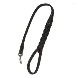 Dog Collars Large Leash Traction Rope Braided Real Leather Big Walking Leashes 170cm Lead For German Shepherd Dogs