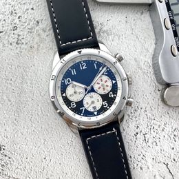 mens quartz watches stopwatch calendar 43mm dial Japanese VK quartz movement 316L fine steel case man watch239W