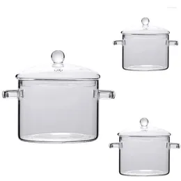 Bowls Glass Saucepan Stove Pot For Kitchen Transparent Mini Soup Noodle Bowl Cooker Stovetop Cooking Tools Accessories