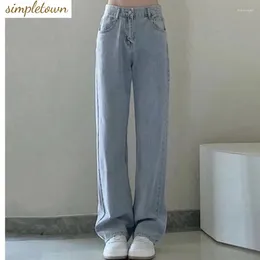 Women's Jeans High Waisted For 2024 Spring And Autumn Slimming Loose Fitting Straight Leg Wide Pants