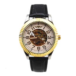 Hot Selling Winner Fully Automatic Mechanical Men's Sports and Leisure Leather Strap Metal Case Watch