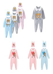 5 styles Baby long sleeve 2pcs M Cotton Romper set with cap Newborn Christmas 018M Rompers Toddle infant bodysuit Children onep4744504