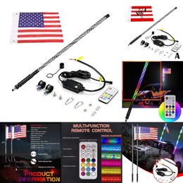 Upgrade New RGB LED Beach Marquee Lights for Car Off-road Motorcycle Decoration Antenna Lamp Whip Pole with Flag