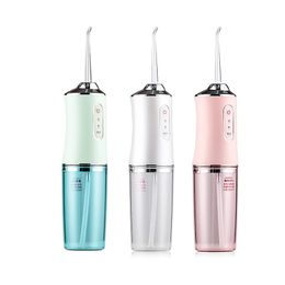 Dental Floss, Portable Cordless Oral Irrigator Cleaning 3 Modes, Waterproof Rechargeable Dental Cleaner, with 4 Nozzles LXL34