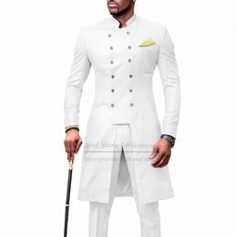 2023 New Suits for Men Slim Fit African Busin Wedding Tuxedos Tailor-made Fi Stand-up Collar Blazer Pants 2 Pieces Set T3HI#