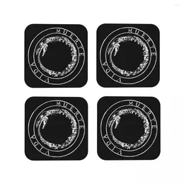 Table Mats Disco Canserbero - Death Coasters Kitchen Placemats Non-slip Insulation Cup Coffee For Decor Home Tableware Pads Set Of 4